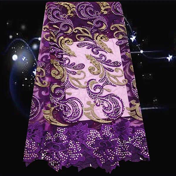 CDPN16 Stones material French lace fabric high quality free shipping Nigerian style net for party dress | Дом и сад