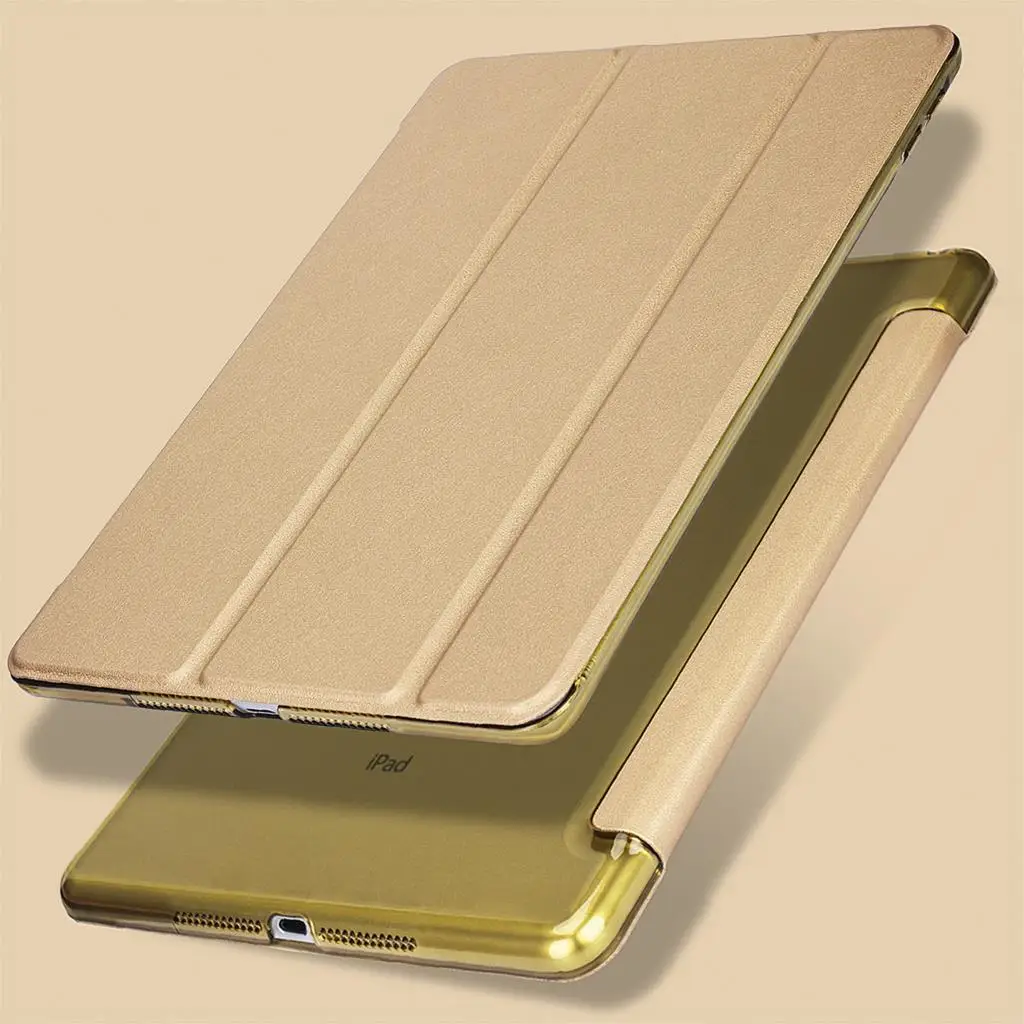 Для Apple iPad Mini 4 3 2 1 чехол, GOOJODOQ тонкий из искусственной кожи полупрозрачный ПК Жесткий Чехол для iPad Mini 4 чехол Авто Режим сна