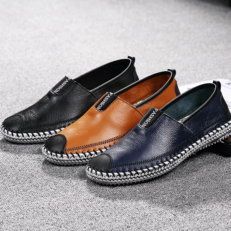 Модные мужские повседневные туфли XPER из натуральной кожи мягкие ручной работы