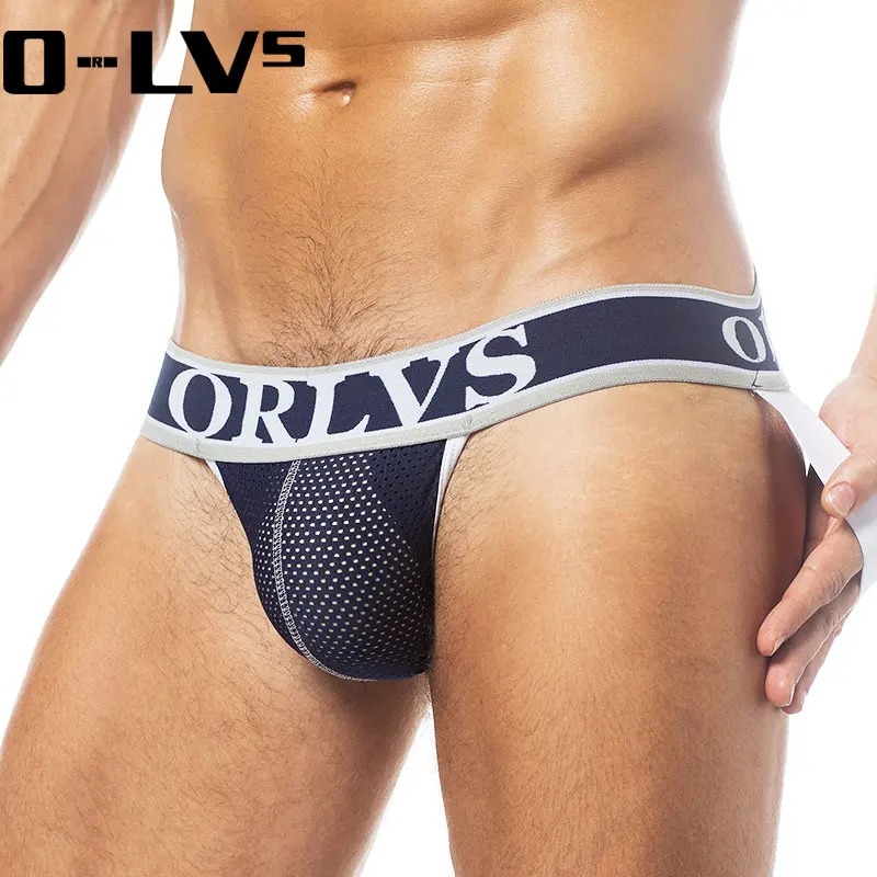 C мужское сексуальное нижнее белье ORLVS jockstrap Сетчатое Cueca мужские трусы стринги и