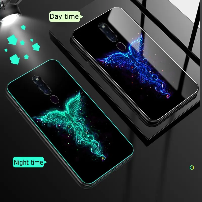 Чехол для OPPO Reno 2Z 10X Zoom 6,6 чехол из закаленного стекла светящийся противоударный мультяшный чехол для OPPO Realme Q 5 Pro R19 F11 Reno Z