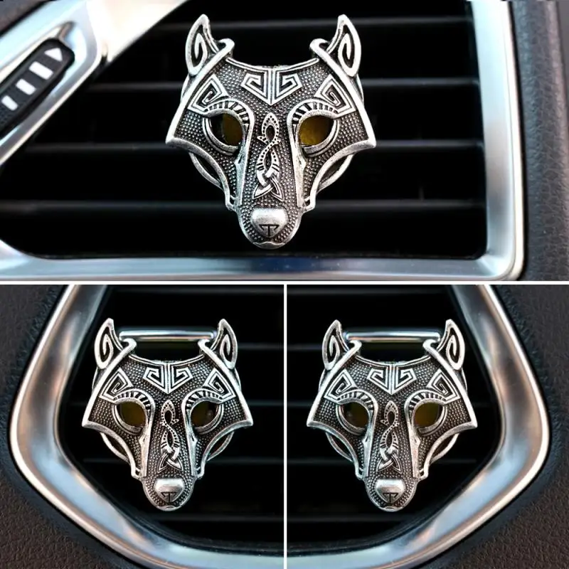 Винтажный большой автомобильный диффузор Vikings Wolf для эфирных масел медальон