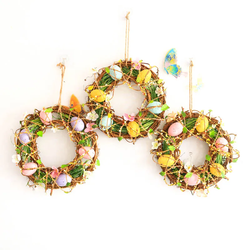 Подвески для пасхальных венков поделки из ротанга домашний декор весенних яиц