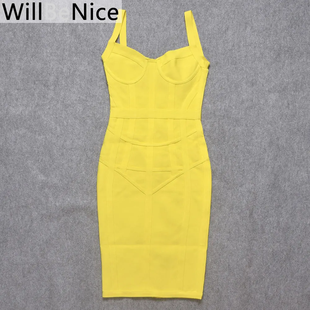 Женское обтягивающее платье WillBeNice неоново-желтое в полоску из вискозы вечерние