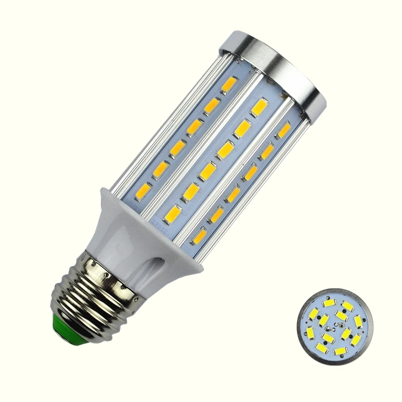 Лампада, 12 Вт, 15 Вт, 20 Вт, 30 Вт, 40 Вт, 50 Вт, 60 Вт, 80 Вт, E27 E14 E40 B22 Светодиодная лампа “Кукуруза” светильник 110V или 220V Алюминий охлаждения высокой Мощность лампа 1 шт