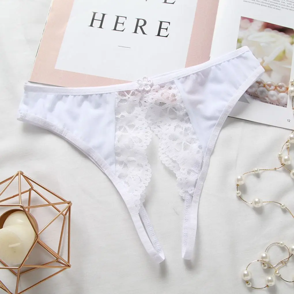 Женские сексуальные прозрачные кружевные однотонные трусики Эротическое нижнее