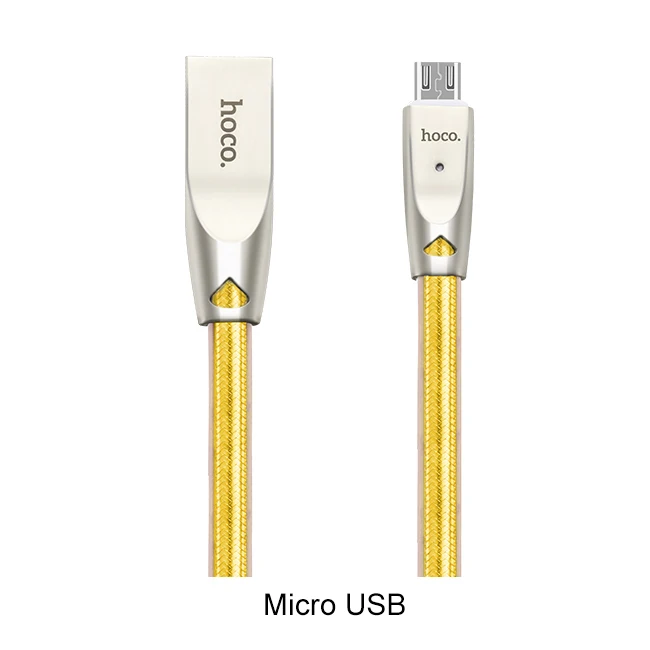 НОСО Цинковый Сплав Желе Оплетка Кабель Micro-USB для Зарядки и Передачи Данных Кабель для Samsung LG Sony HTC Xiaomi Зарядное Устройство Провод для Android телефонов Зарядный Кабель для Микро ЮСБ для Самсунга Сяоми - Цвет: Micro USB Golden
