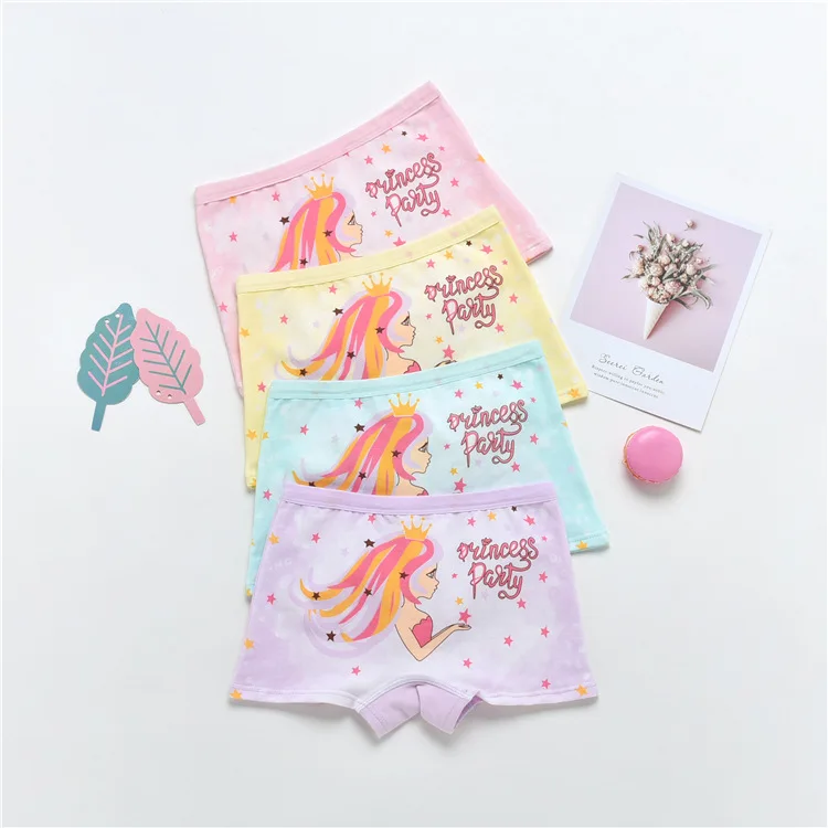 Хлопковое нижнее белье для девочек трусы боксеры из 2 предметов принцессы с