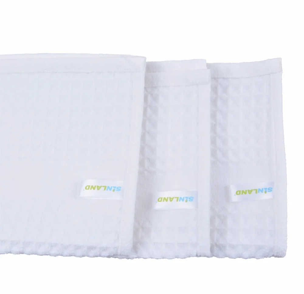 Sinland 400 GSM кухонные полотенца из микрофибры с вафельным плетением, сушильная ткань, 3 упаковки, 16 дюймов X 26 дюймов, 41x66 см, белый цвет