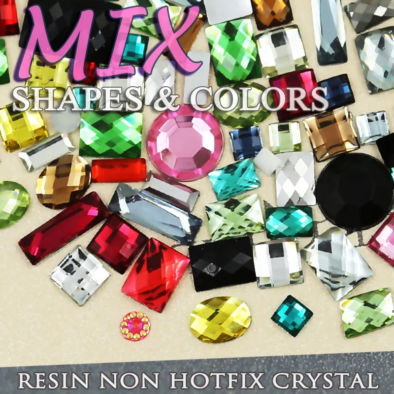 Разноцветные стразы для дизайна ногтей 1000 шт./лот круглые овальные Стразы в форме