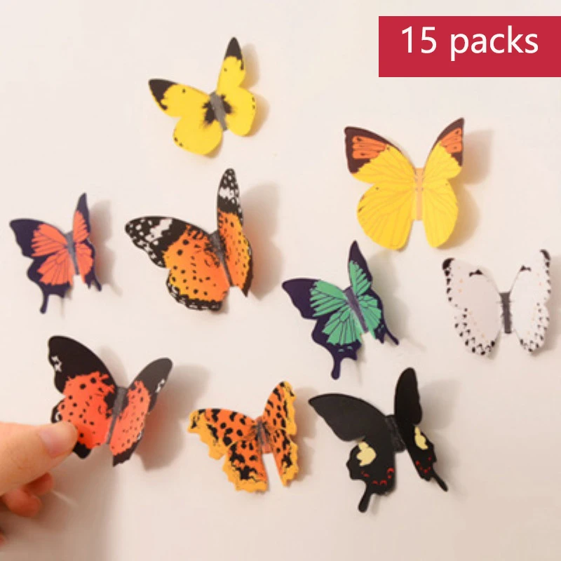

3d Simulation Butterfly Wall Sticker Bedroom Living Room Refrigerator Sticker Stickers Room Decoration Art Poster Classic Butte