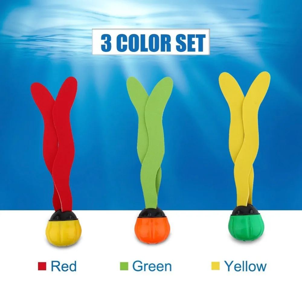

3PCS Swimming Pool Toys Sea Plant Shape Diving Toys Underwater Fun for Swimming Training