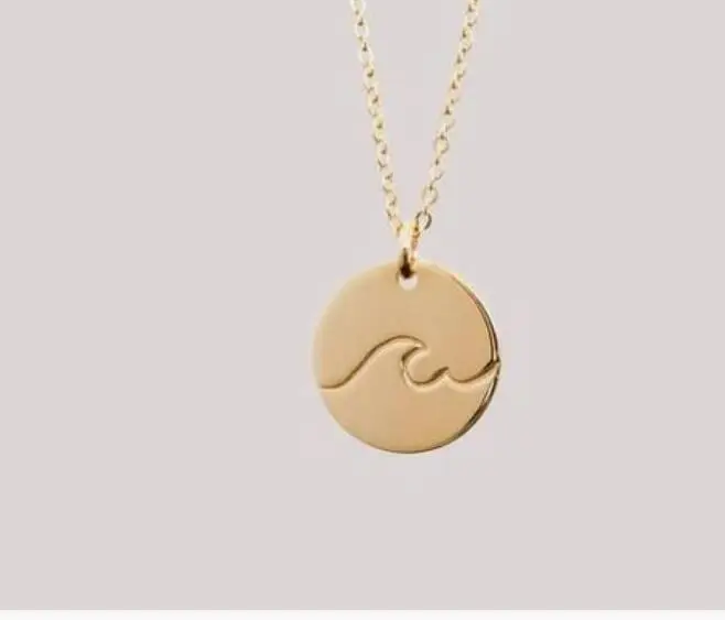 SanLan 20 шт. ожерелье из нержавеющей стали с волнообразным диском