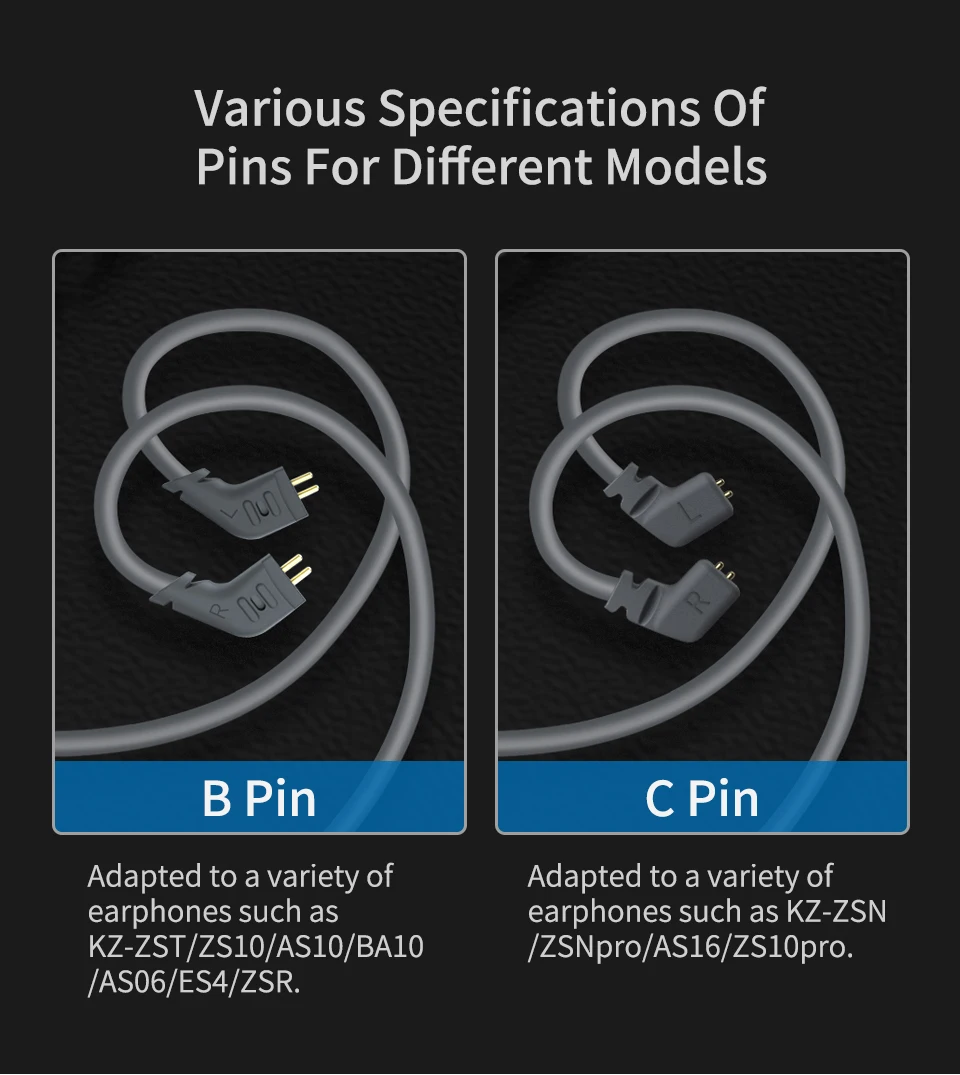 Wireless Bluetooth Cable 5.0 APTX HD Upgrade Module Wire With 2PIN For KZ ZS10 Pro/ZST/AS06/AS10/AS16/ZSN PRO CCA C10 TRN |