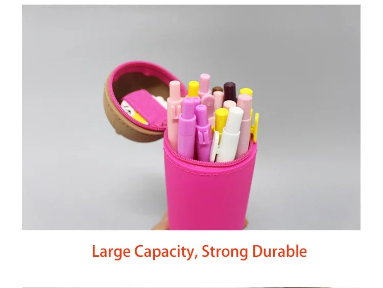 Pencil Case 3D Cartoon Cute Pen Telescopic Silicone Case Bag Multi-functional Stationery Pencil Bag