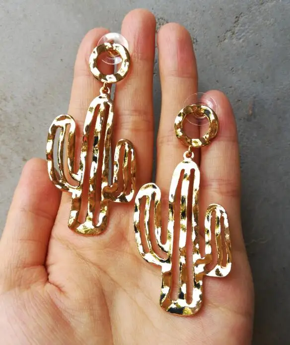 Timeless Wonder cutout cactus column stud statement Earrings Party gown punk Gift Bijoux runway top new creative ins pop 3294 | Украшения и