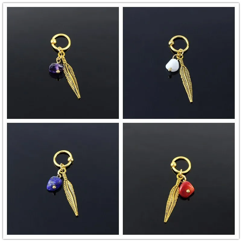 1 шт. Ретро украшение в форме листка спираль прокалывания ушей Nostril пирсинг для