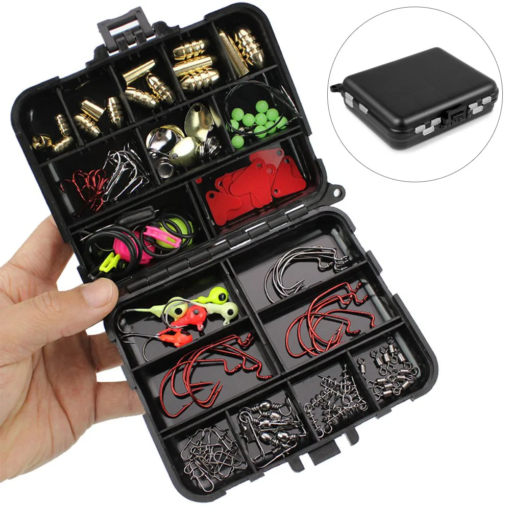 128 шт./кор. рыболовные снасти комплект приманки Крючки блестки пресной воды
