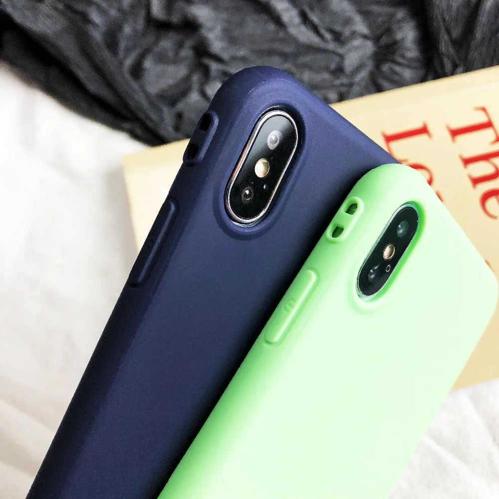 Карамельный цвет чехол для телефона iphone XS XR Max мягкий силиконовый матовый ТПУ