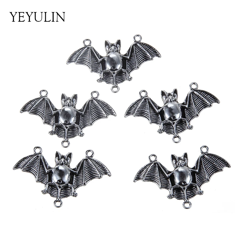 

10pcs Antique Silver Plated Bat Connector Charms For Jewelry Findings Accessories 4.5*3cm