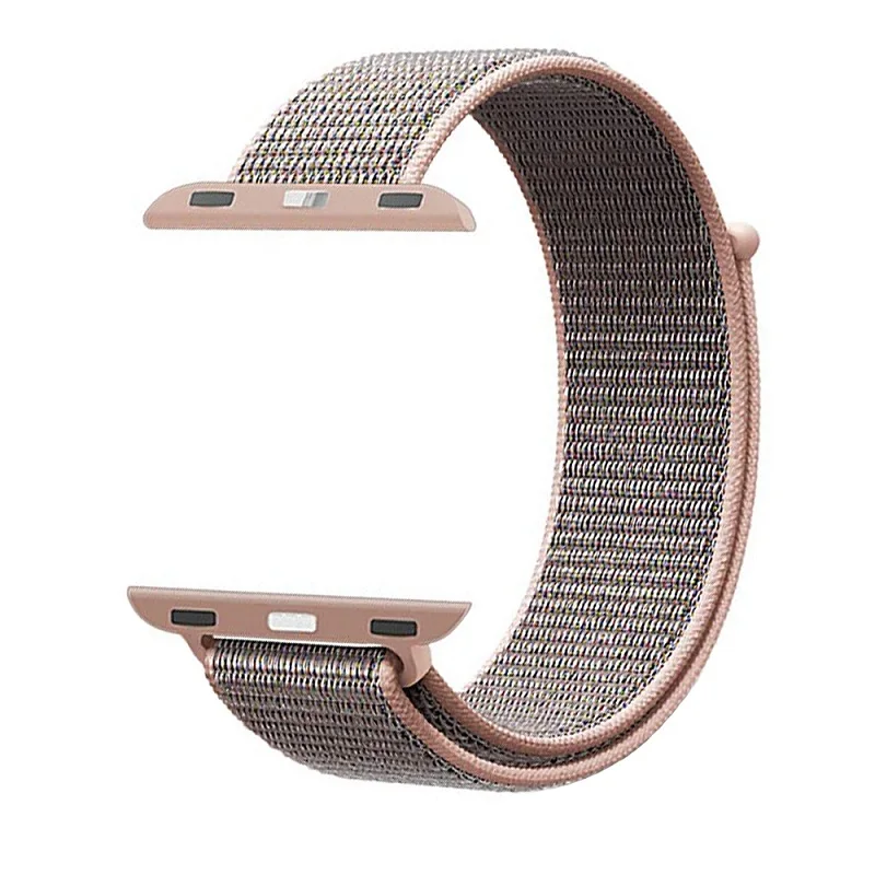 Pink Sand Ремешок для Apple Watch, 38 мм, 42 мм, легкая регулировка, нейлоновый ремешок на липучке для браслетов Apple Watch, ремешок 4, 5, 40 мм, 44 мм - Цвет ремешка: Pink Sand