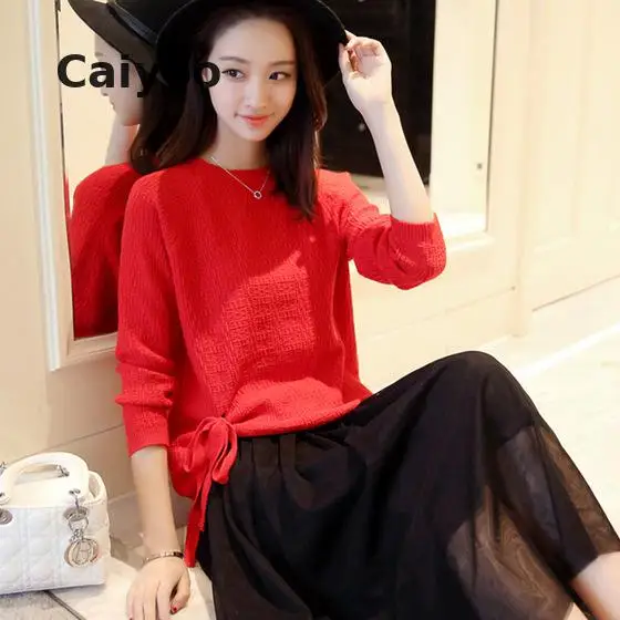 Feminino Real Jumper 2018 Autumn Winter New Knitted Sweater Female Head Section Short Sleeves Loose Korean Earl | Женская одежда