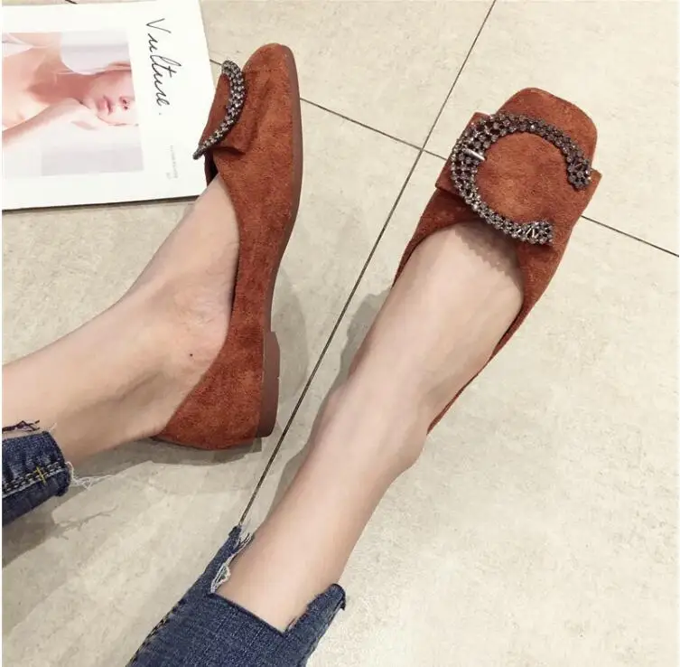 caramel colour Весенние модные туфли на плоской подошве с квадратным носком в европейском стиле; женская повседневная обувь на плоской подошве в стиле ретро; большие размеры; женская обувь с мягкой подошвой; zapatos de mujer - Цвет: caramel colour