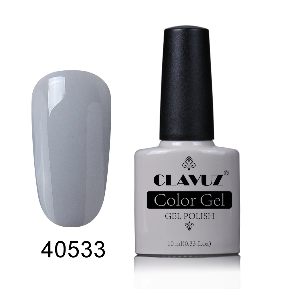Grey White 40533 CLAVUZ Macaron UV светодиодный Полупостоянный долговечный Гель-лак черный белый чистый Цвет Гель-лак для ногтей 10 мл - Цвет: Grey White 40533