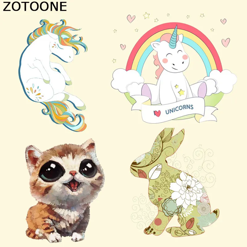 ZOTOONE маленькие пластыри с мультяшными животными утюгом для детей детская одежда