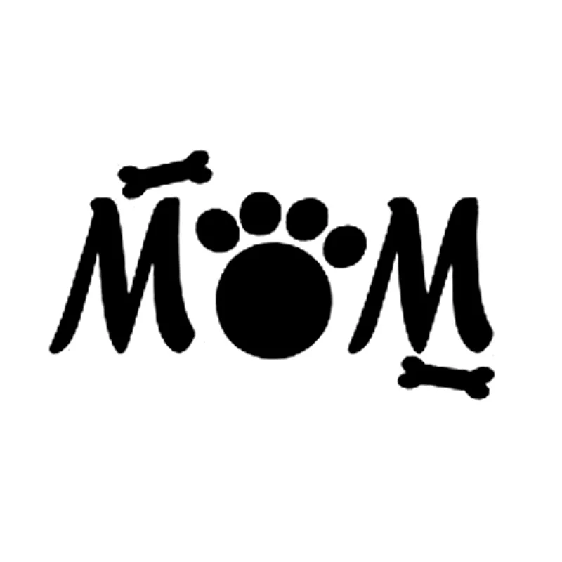 Забавная наклейка с надписью Mom With Dog Paw Bones черная/серебристая 12 см * 6 7 | Автомобили