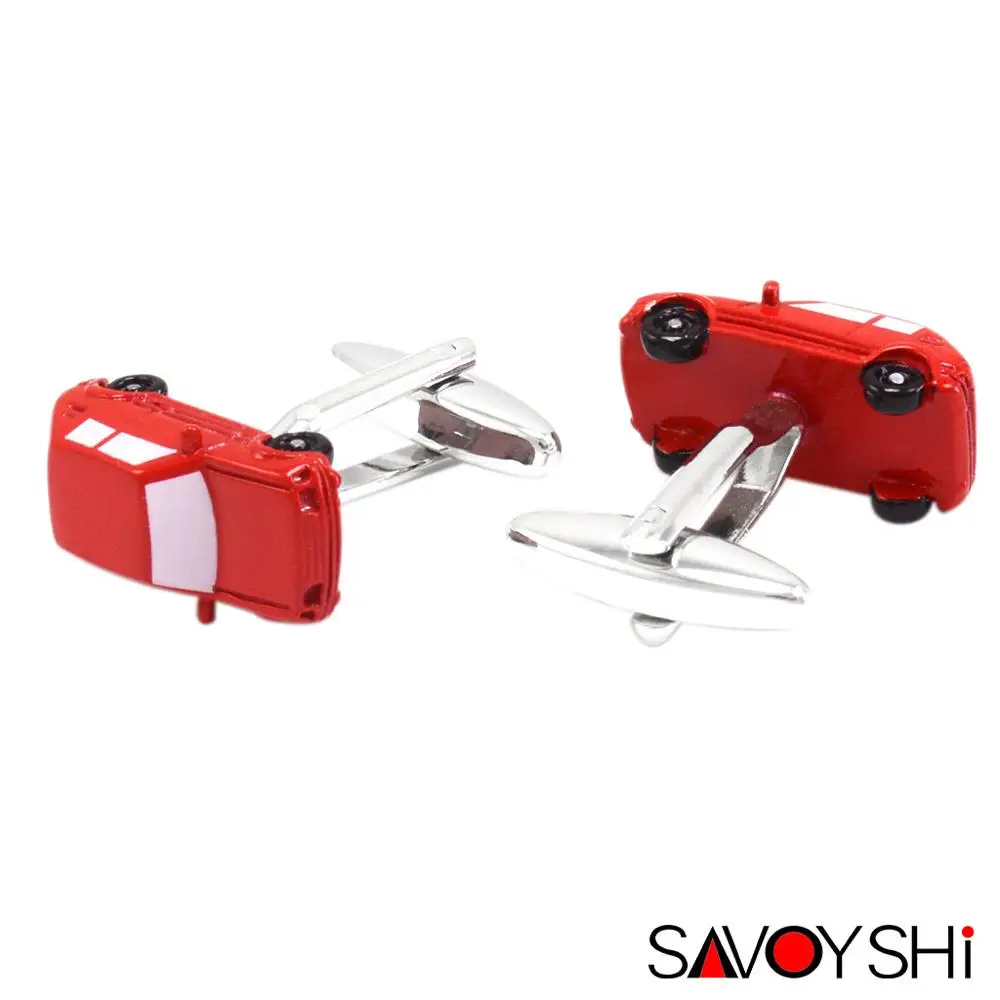 Мужские запонки SAVOYSHI модные с красной эмалью высокого качества|brand cufflinks for