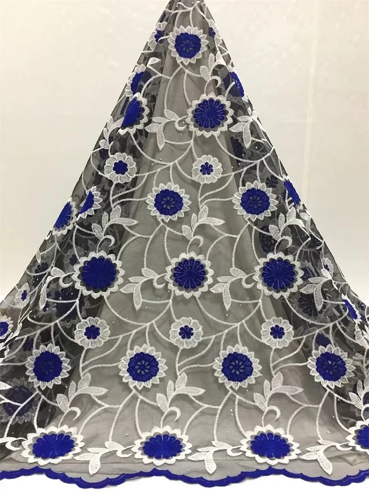 Недорогая африканская фиолетовая кружевная ткань с камнями швейный материал