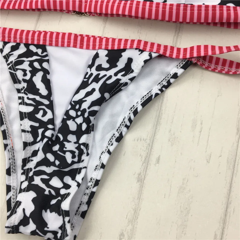 Сексуальный бразильский купальник бикини с принтом недорогой Купальник для