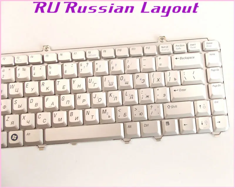 Русская раскладная Клавиатура для ноутбука Dell Vostro 1400 1500 500 1000 серебристая |