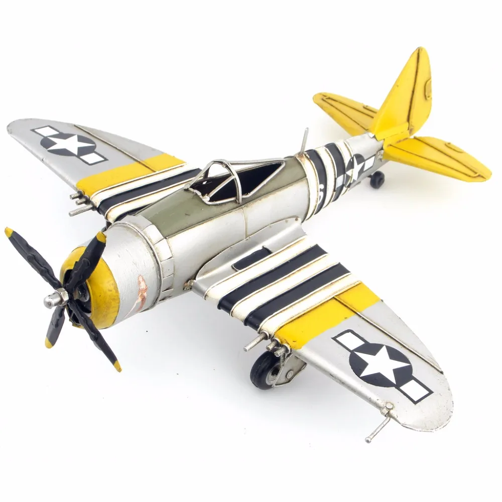 Античный самолет олова P-47 боец Thunderbolt украшения ручной работы модель самолета