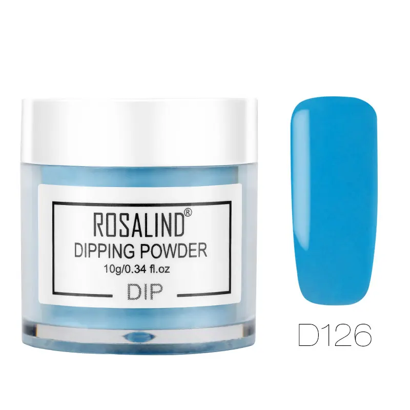 D126 ROSALIND 10 г порошок погружения 30 цветов ногтей Блеск пудра для напыления Ультрафиолетовый гель для ногтей - Цвет: D126