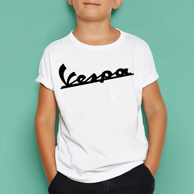 Футболка с принтом Vespa для мальчиков и девочек летние детские отличные