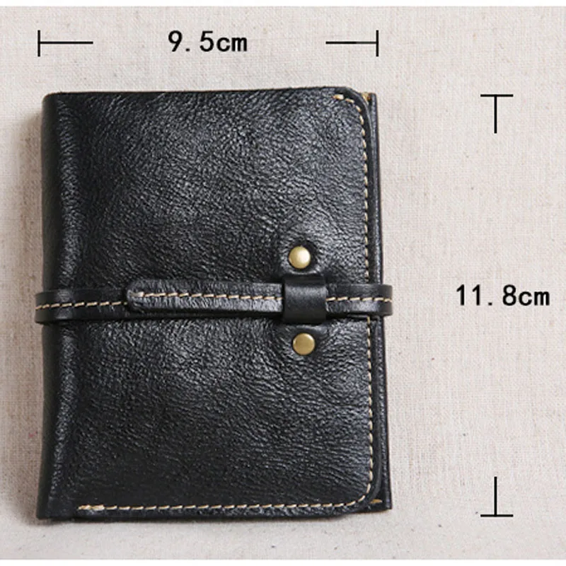 Кожаный кошелек AETOO мужской ручной работы короткий бумажник с первым слоем кожи в