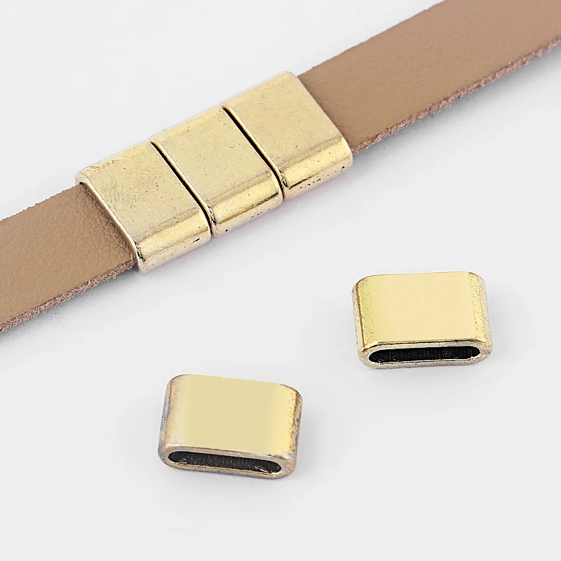 30 шт. кожаный шнур 10*2 мм|slider spacers beads|slider spacerantique bronze |