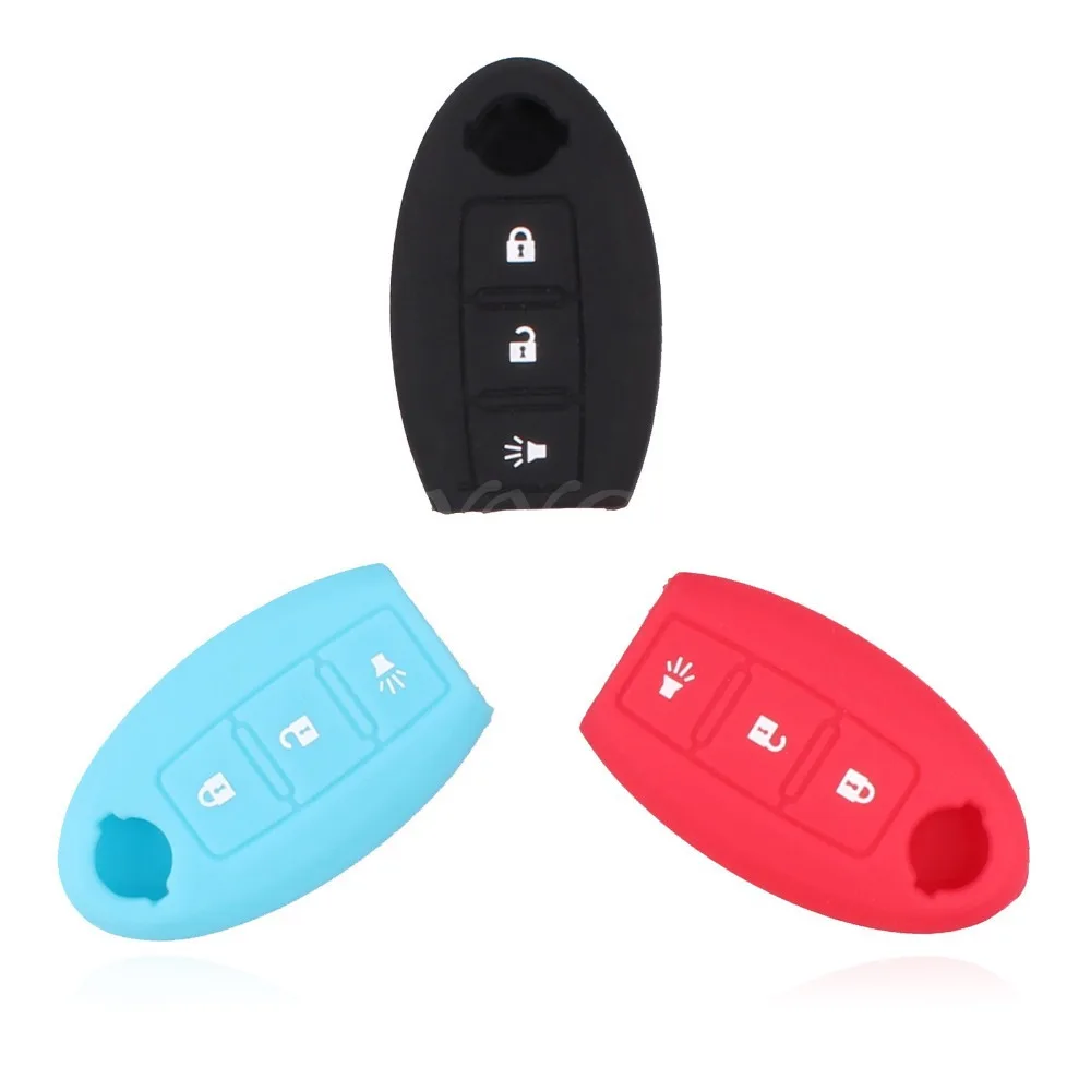 Новый автомобильный силиконовый чехол для ключей 3 вида цветов Smart Nissan X Trail Qashqai