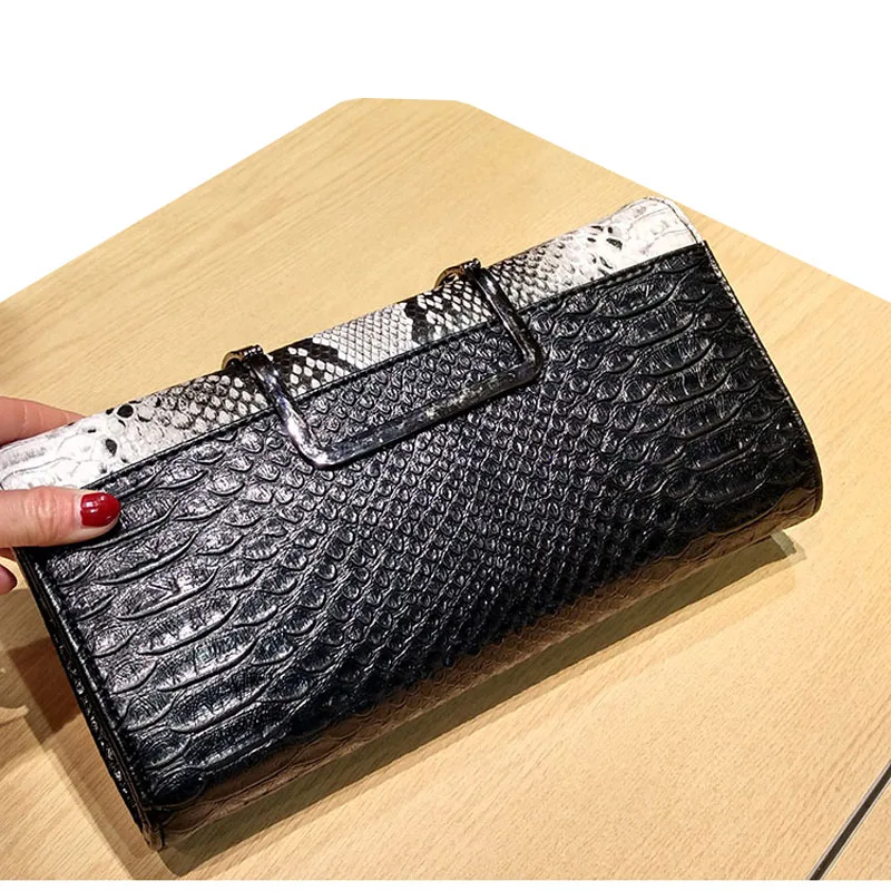 Сумка кошелек XMESSUN из змеиной кожи с тиснением под кожу крокодила|Вечерние