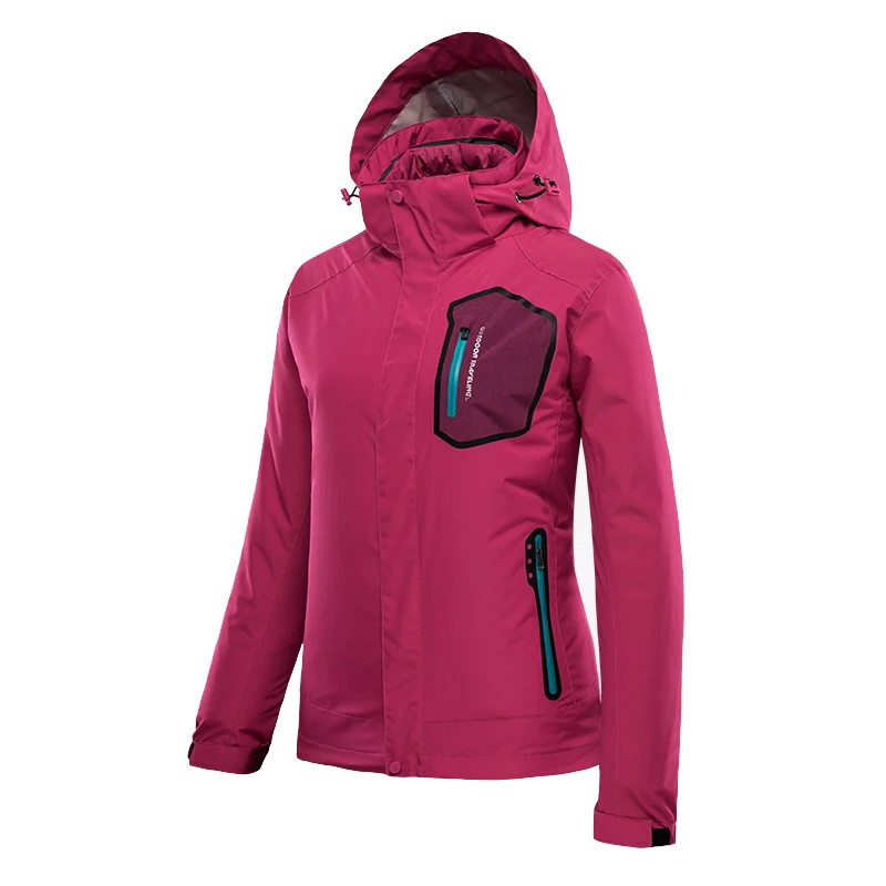 women-roes red 2в1 женская зимняя куртка+ подкладка с подогревом водонепроницаемая Ветровка Куртки для пешего туризма термальный кемпинг, катание на лыжах Мужское пальто - Цвет: women-roes red
