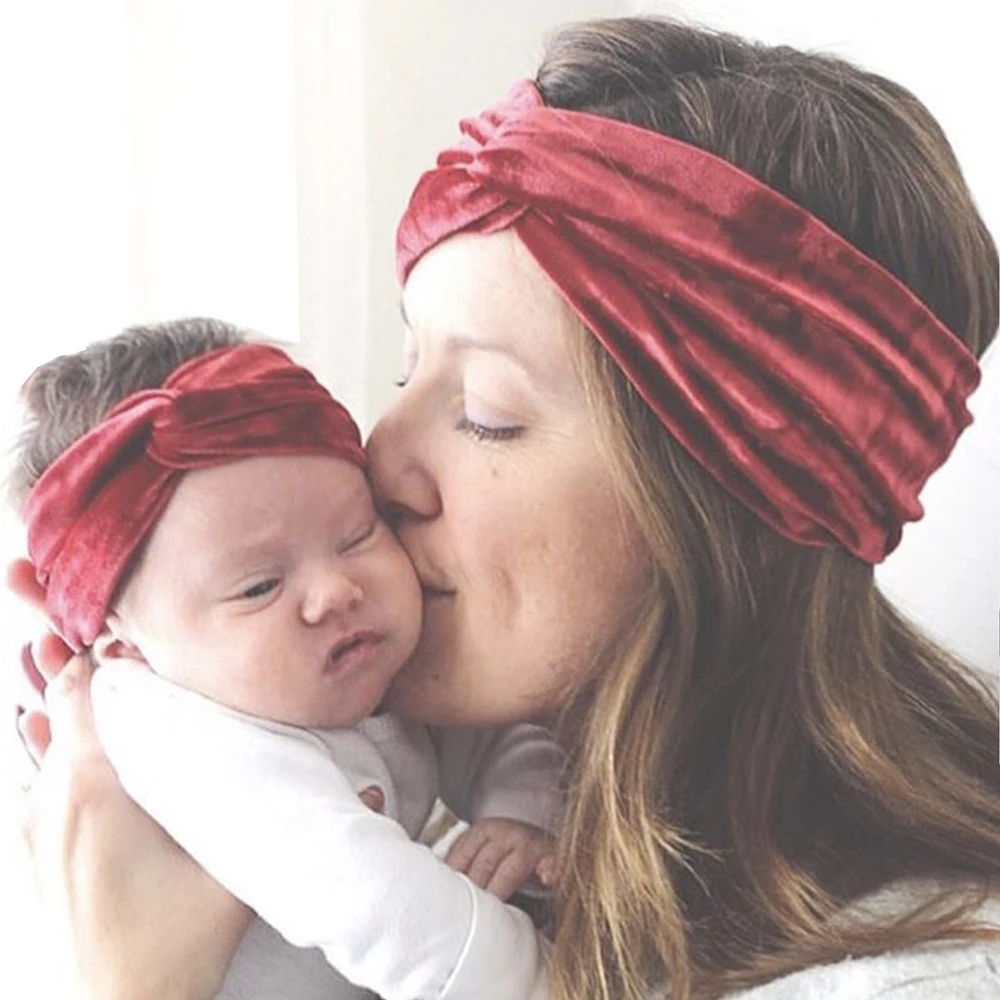 2 шт. эластичная повязка на голову с бантом для детей и мам | Мать ребенок