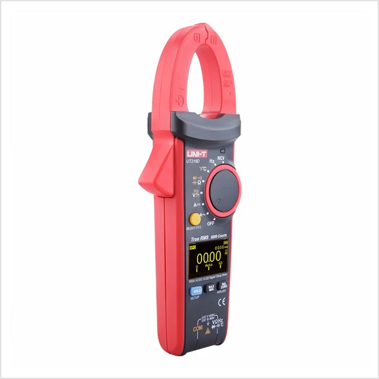 UNI-T ut216d OLED Дисплей 600a True RMS цифровой Токовые клещи AC/DC ток/Емкость Ом freq темп VFC НТС