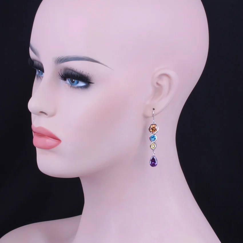 Ангельские капли воды Multigem многоцветный коричневый кубический цирконий