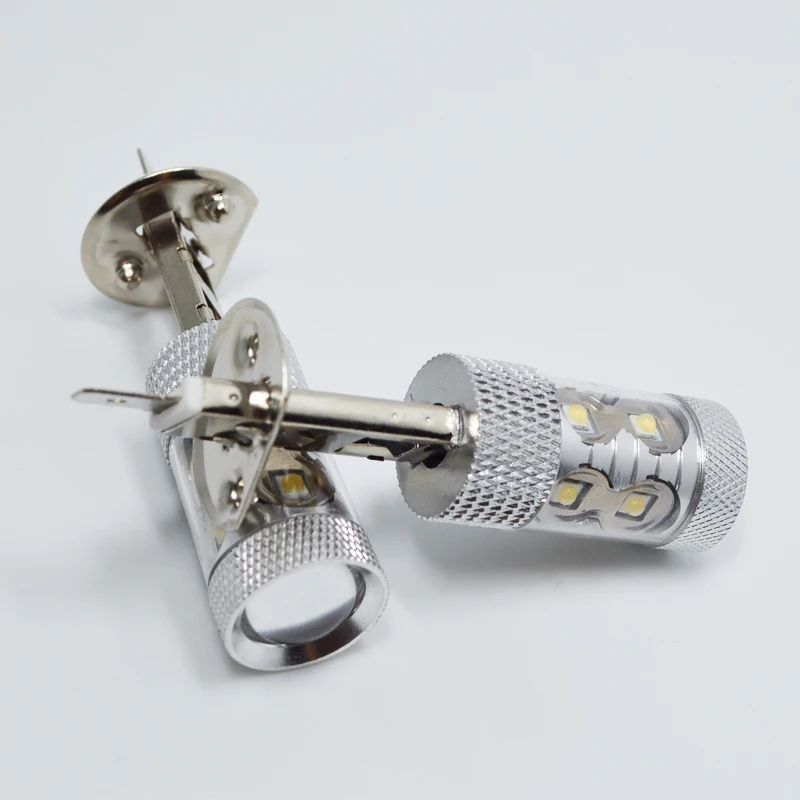 2шт H1 светодиодные лампы для противотуманных фар автомобиля и источники света для дневных ходовых огней 7500K белый цвет постоянного тока 12В.