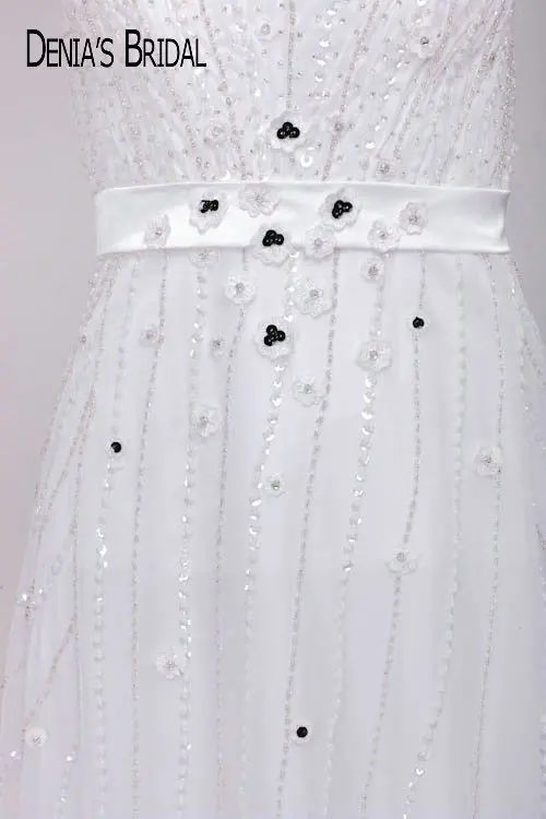 Реальные фотографии с рукавами-крылышками v-образным вырезом бисером а-силуэта