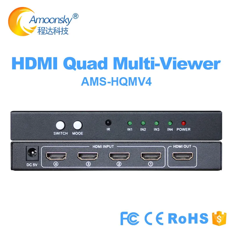 1080P 3D 4x1 HDMi-compatible Multi-ViewerI Quad Screen 4 in 1 out Real Time Multi-Viewer Seamless Switcher with IR Control