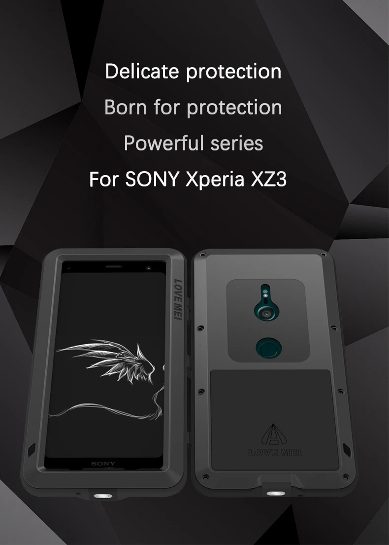 Алюминиевый металлический чехол для Sony Xperia XZ3 водонепроницаемый полноразмерный