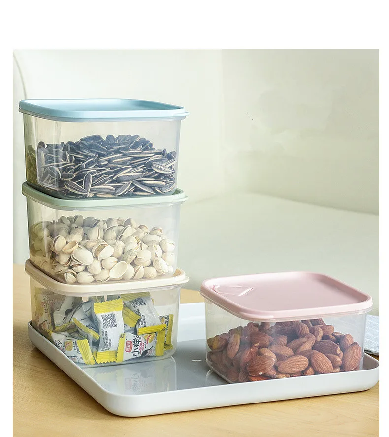 

1PC Sealed Lattice Candy Box with Cover Household Modern European Living Room Tea Table Nuts Melon Seeds Snack Tray OK 0813